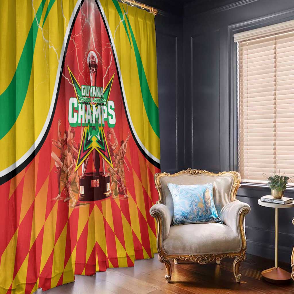 Guyana Cricket Window Curtain Amazon Warriors Glorious Victory - Wonder Print Shop