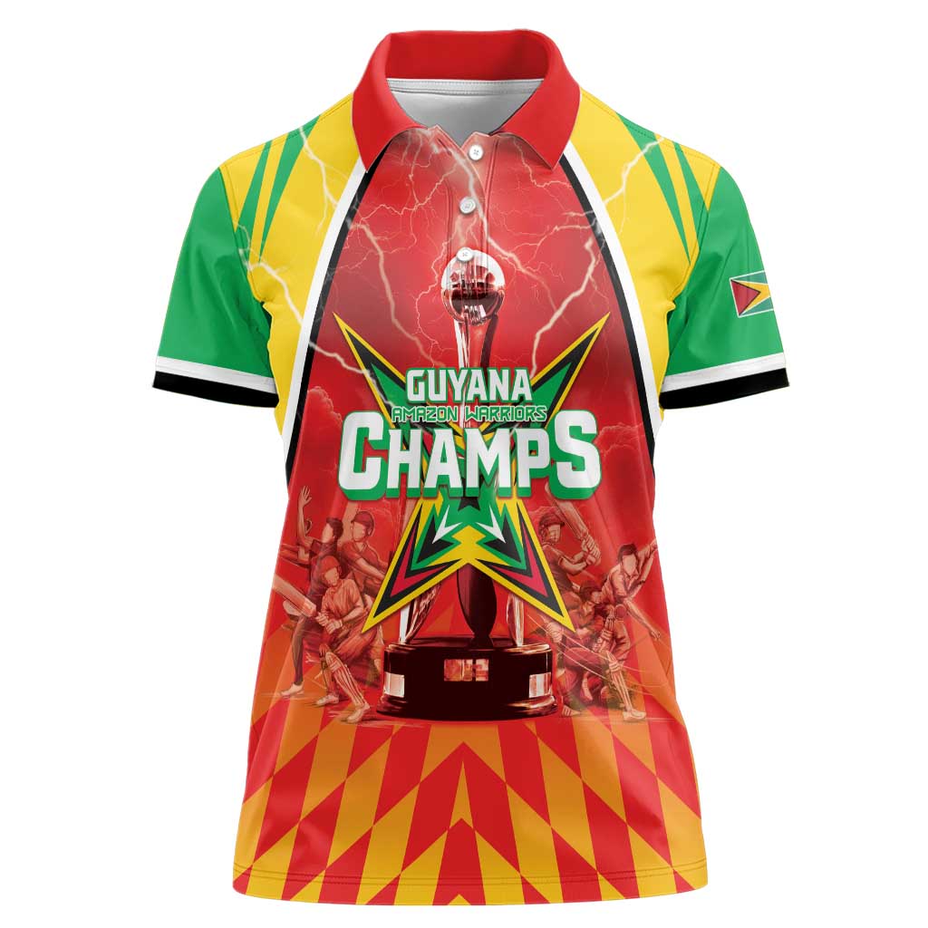 Custom Guyana Cricket Women Polo Shirt Amazon Warriors Glorious Victory - Wonder Print Shop