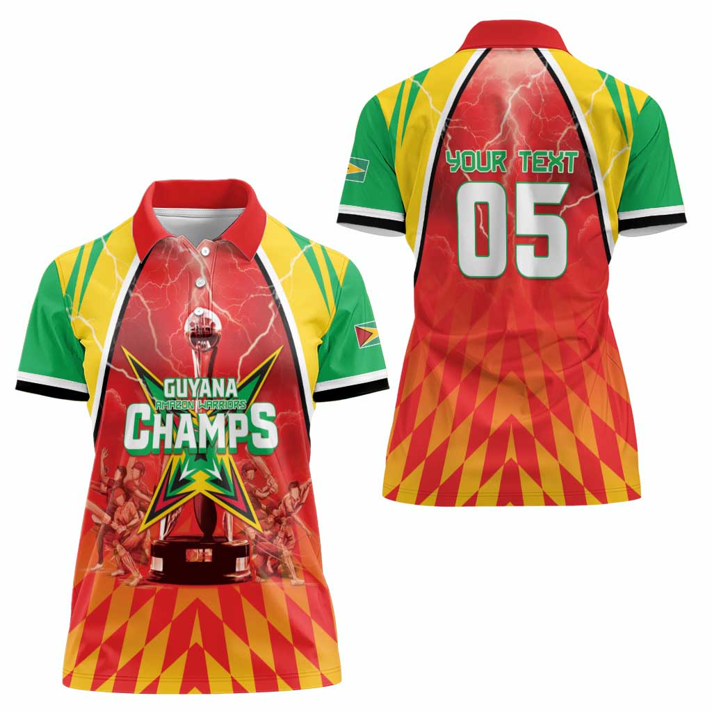 Custom Guyana Cricket Women Polo Shirt Amazon Warriors Glorious Victory - Wonder Print Shop