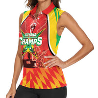 Custom Guyana Cricket Women Sleeveless Polo Shirt Amazon Warriors Glorious Victory - Wonder Print Shop