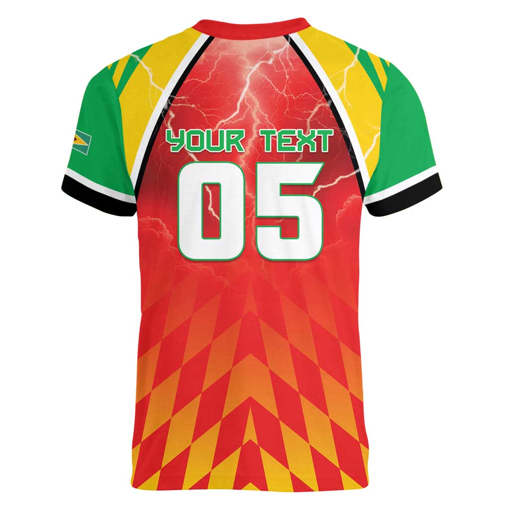 Custom Guyana Cricket Women V-Neck T-Shirt Amazon Warriors Glorious Victory - Wonder Print Shop