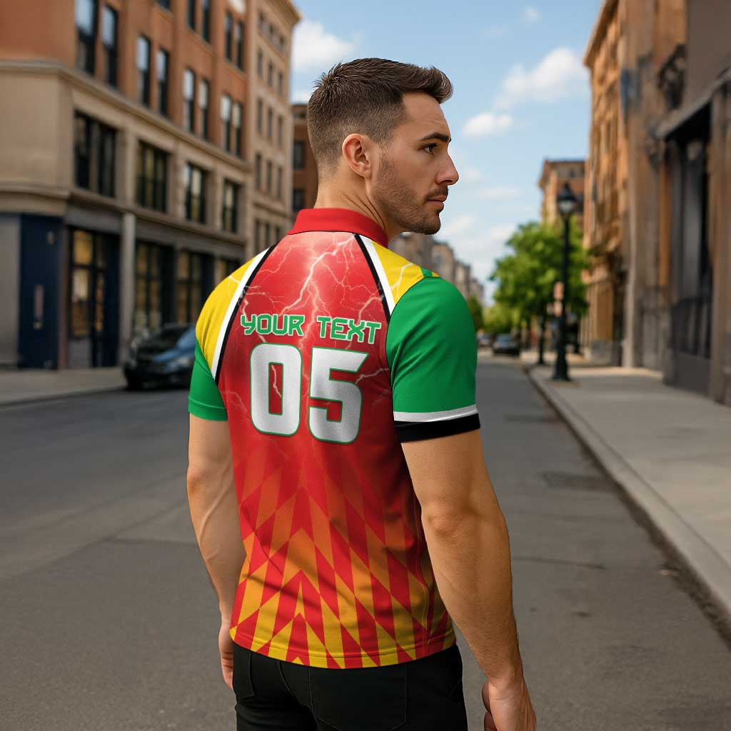 Custom Guyana Cricket Zipper Polo Shirt Amazon Warriors Glorious Victory - Wonder Print Shop