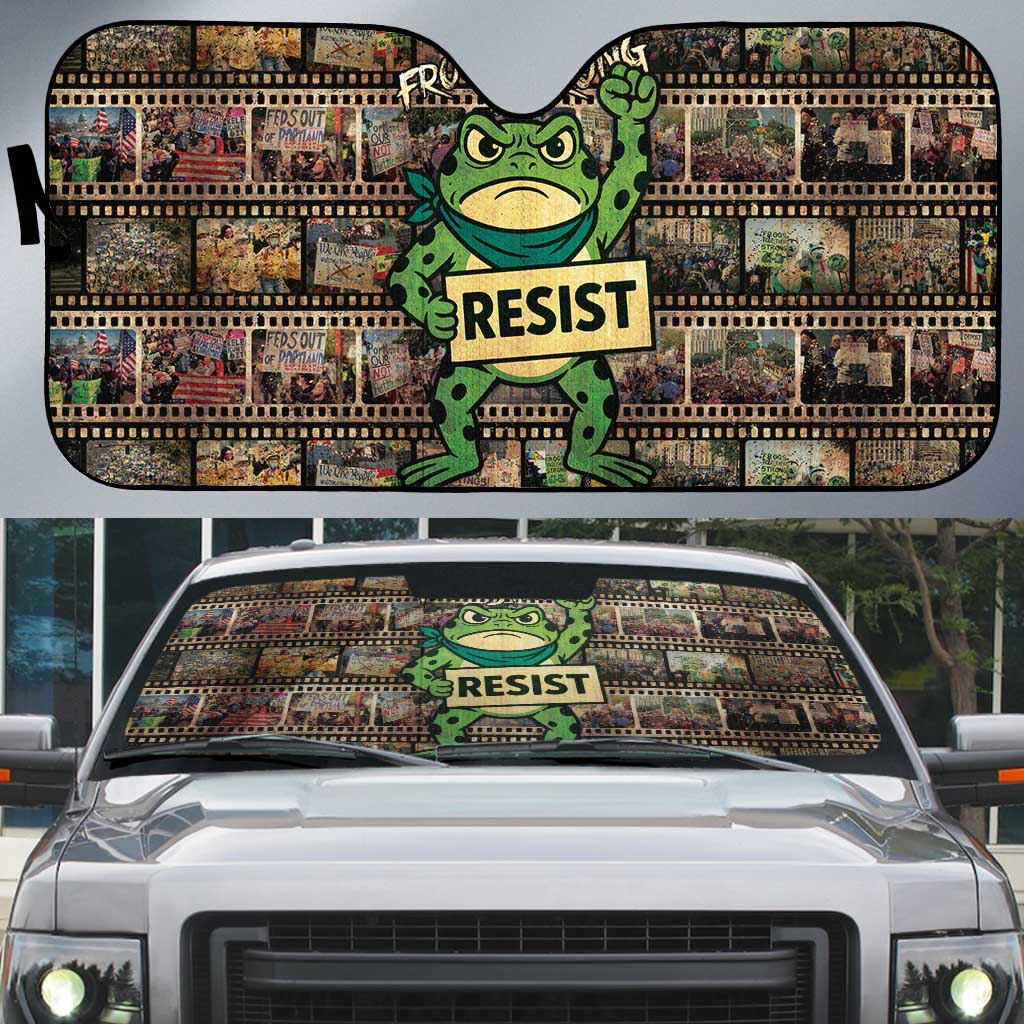 Resist Frog Auto Sun Shade Protest Free Portland LT05