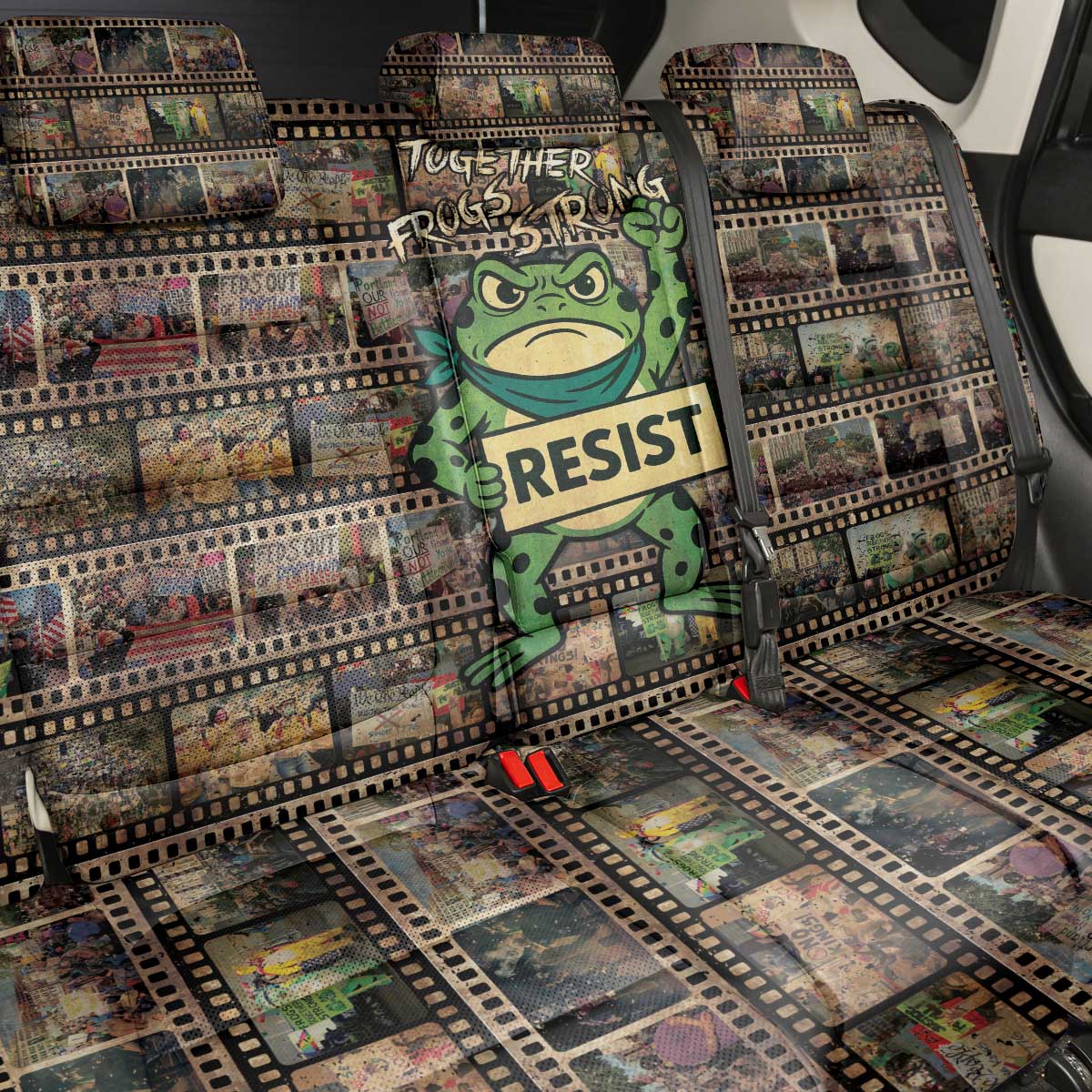 Resist Frog Back Car Seat Cover Protest Free Portland LT05