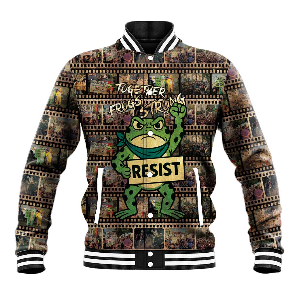 Resist Frog Baseball Jacket Protest Free Portland LT05