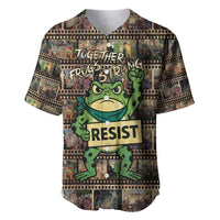 Resist Frog Baseball Jersey Protest Free Portland LT05