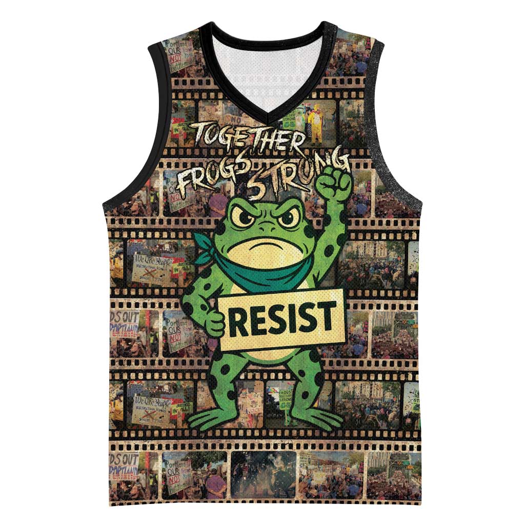 Resist Frog Basketball Jersey Protest Free Portland LT05