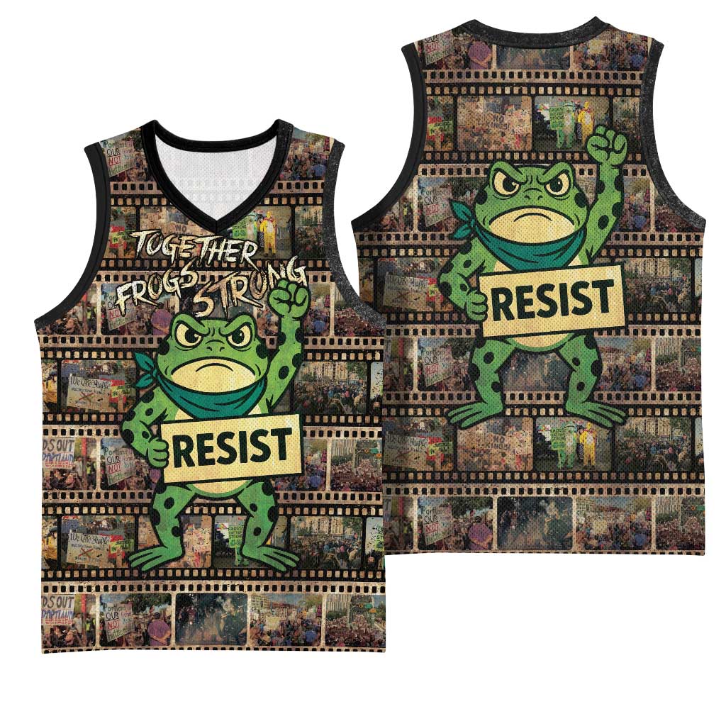 Resist Frog Basketball Jersey Protest Free Portland LT05