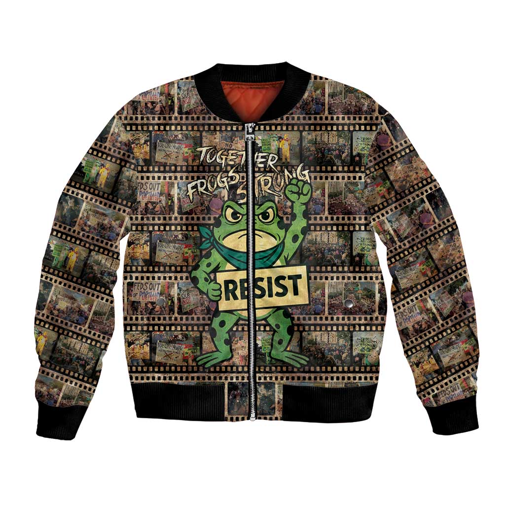 Resist Frog Bomber Jacket Protest Free Portland LT05