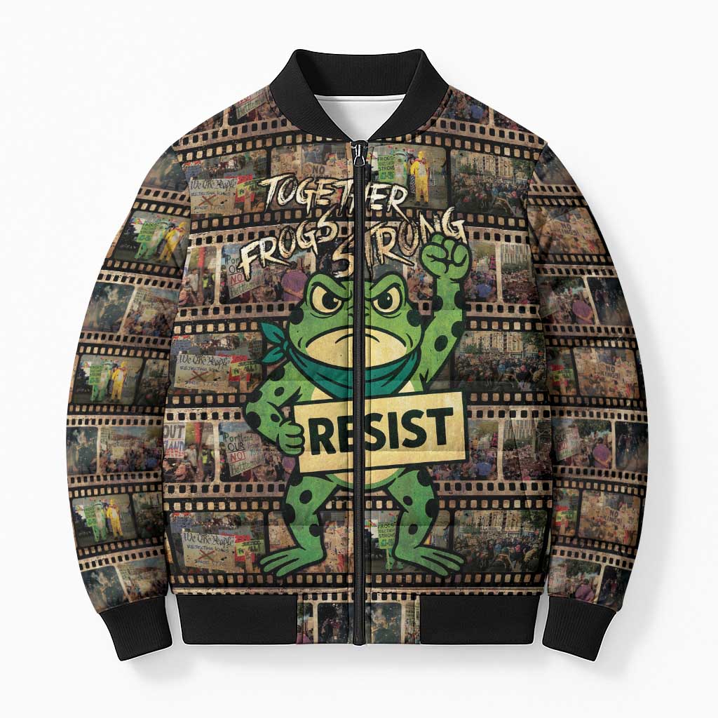 Resist Frog Bomber Puffer Jacket Protest Free Portland LT05