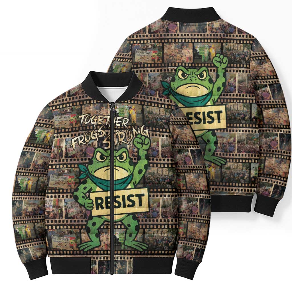 Resist Frog Bomber Puffer Jacket Protest Free Portland LT05