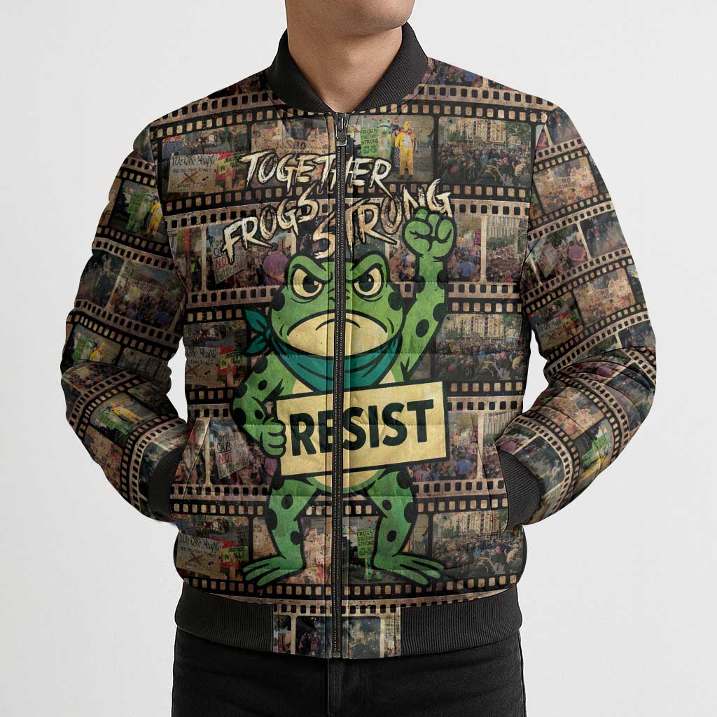 Resist Frog Bomber Puffer Jacket Protest Free Portland LT05