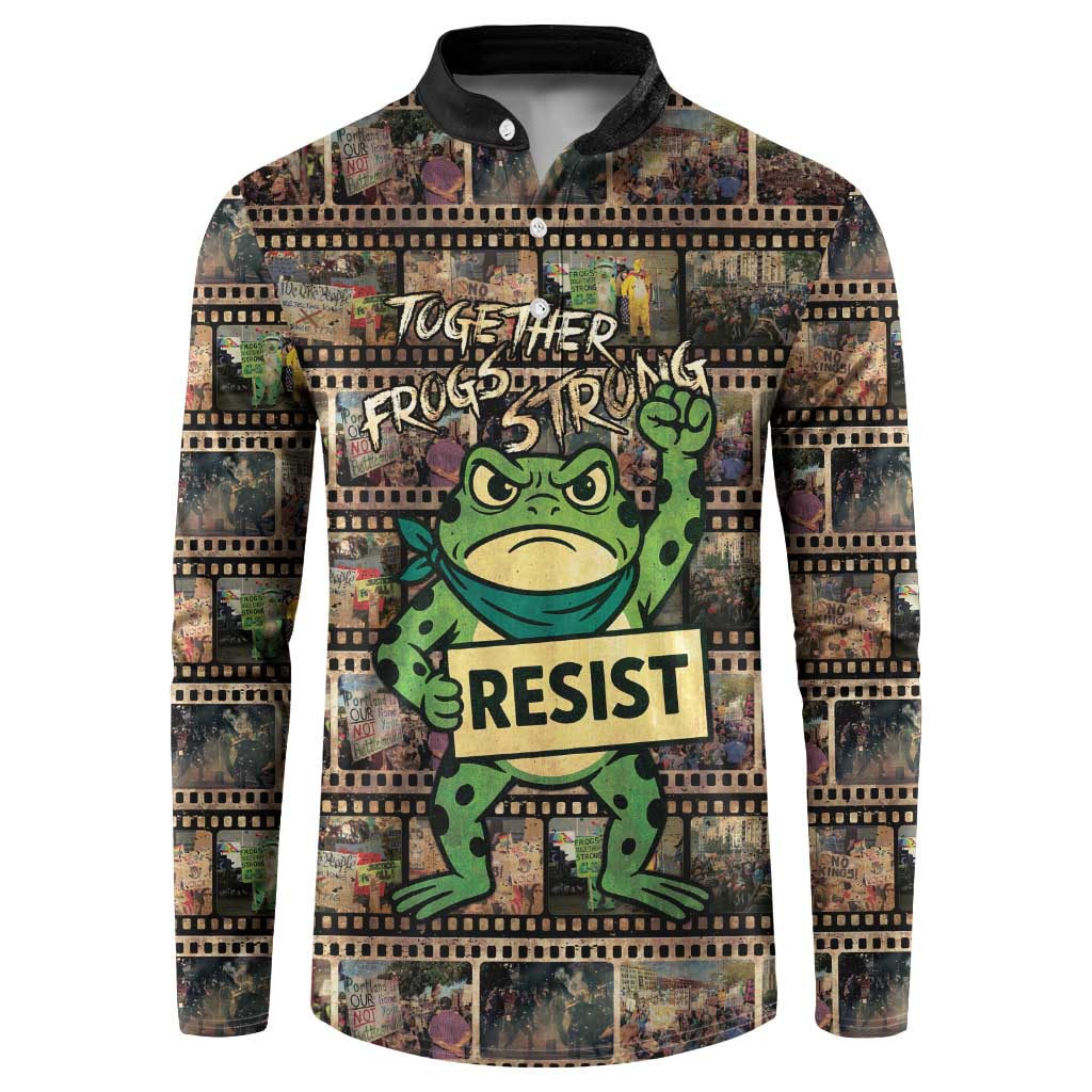 Resist Frog Button Sweatshirt Protest Free Portland LT05