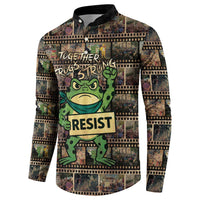 Resist Frog Button Sweatshirt Protest Free Portland LT05