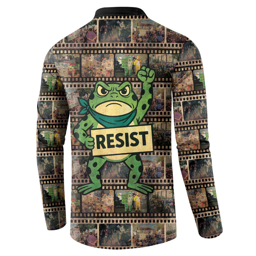 Resist Frog Button Sweatshirt Protest Free Portland LT05