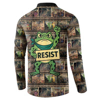 Resist Frog Button Sweatshirt Protest Free Portland LT05