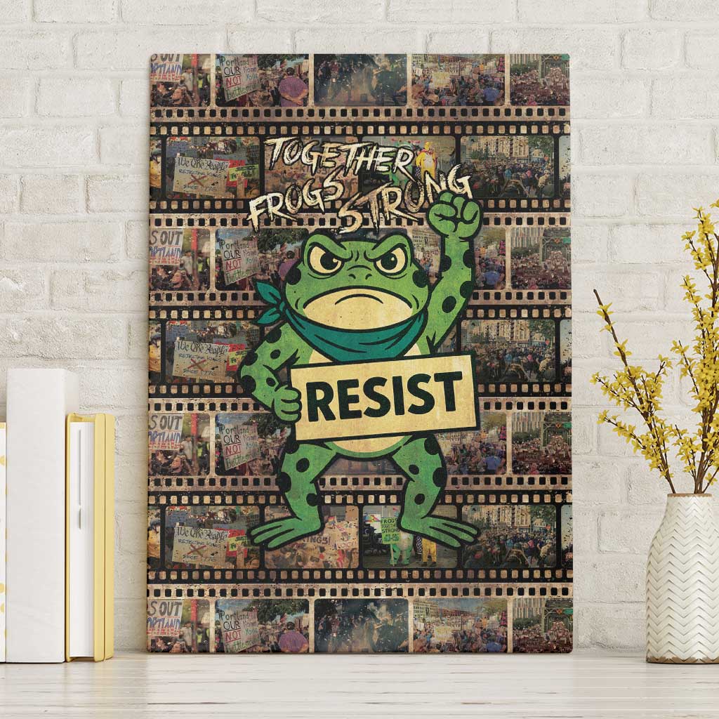 Resist Frog Canvas Wall Art Protest Free Portland LT05