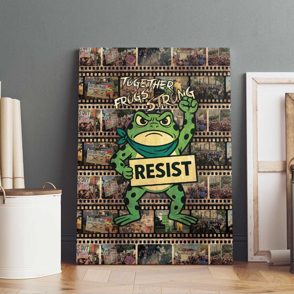 Resist Frog Canvas Wall Art Protest Free Portland LT05