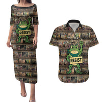 Resist Frog Couples Matching Puletasi and Hawaiian Shirt Protest Free Portland LT05