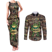 Resist Frog Couples Matching Tank Maxi Dress and Long Sleeve Button Shirt Protest Free Portland LT05