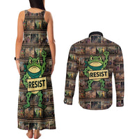 Resist Frog Couples Matching Tank Maxi Dress and Long Sleeve Button Shirt Protest Free Portland LT05