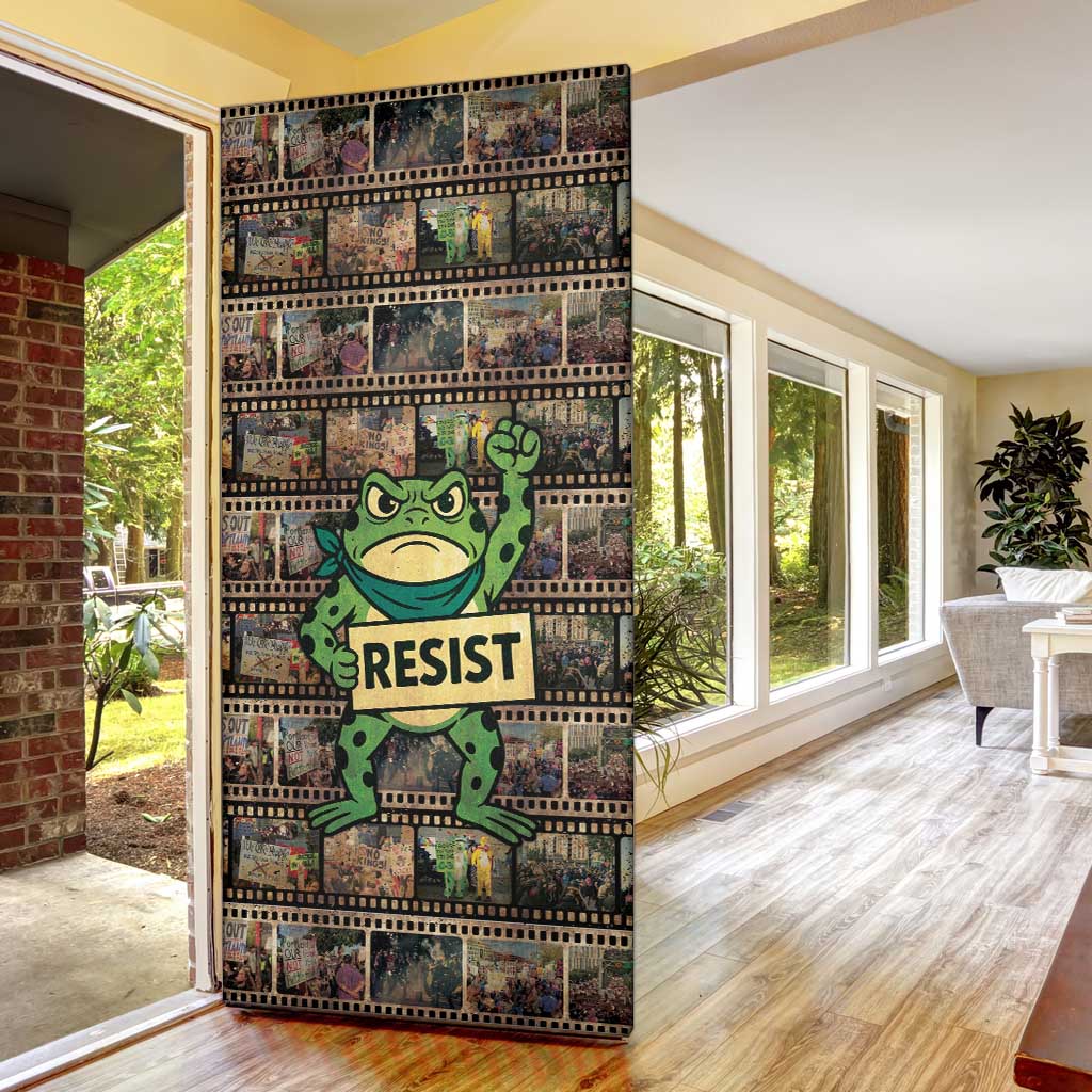 Resist Frog Door Cover Protest Free Portland LT05