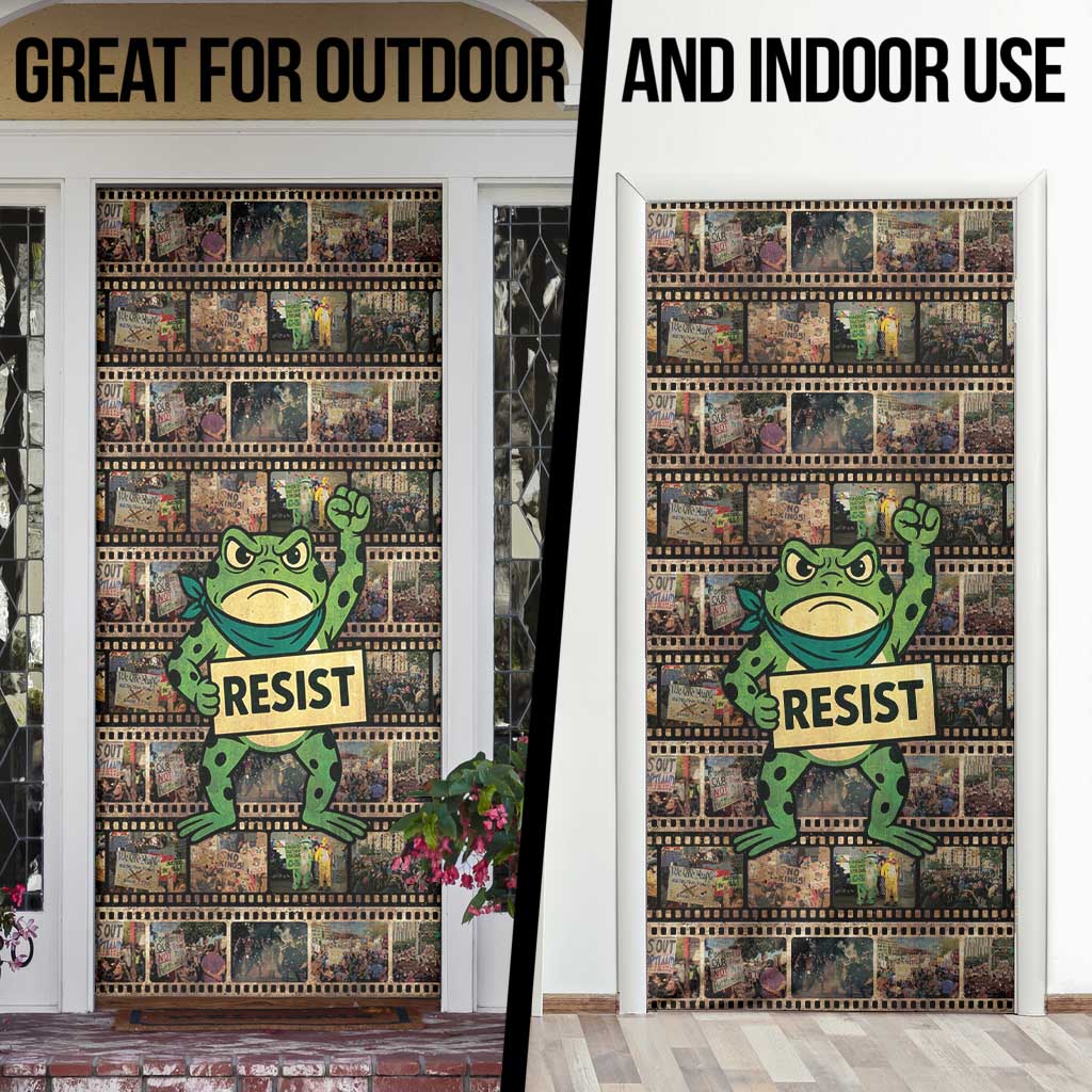 Resist Frog Door Cover Protest Free Portland LT05