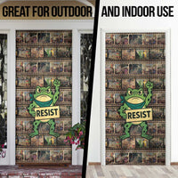 Resist Frog Door Cover Protest Free Portland LT05