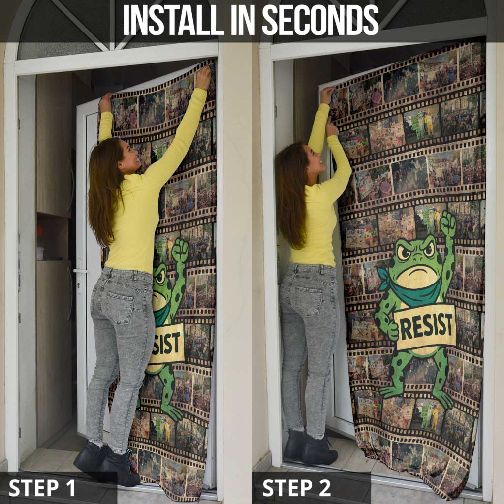 Resist Frog Door Cover Protest Free Portland LT05