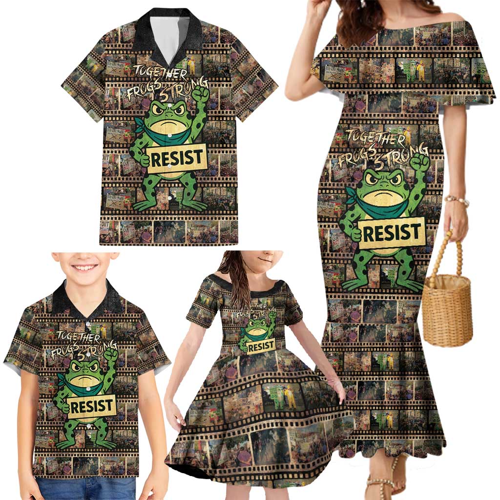 Resist Frog Family Matching Mermaid Dress and Hawaiian Shirt Protest Free Portland LT05