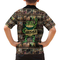 Resist Frog Family Matching Off The Shoulder Long Sleeve Dress and Hawaiian Shirt Protest Free Portland LT05