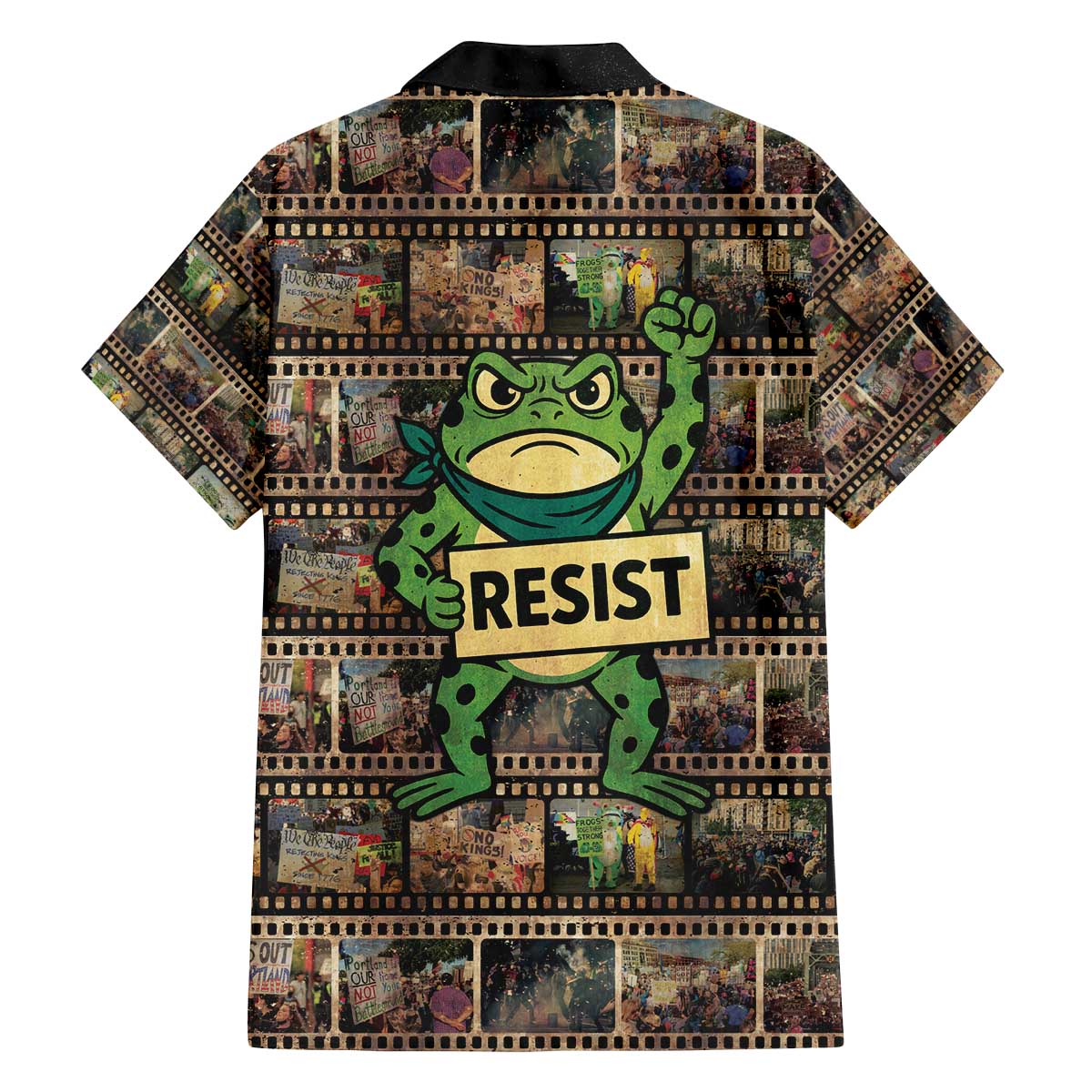 Resist Frog Family Matching Off The Shoulder Long Sleeve Dress and Hawaiian Shirt Protest Free Portland LT05
