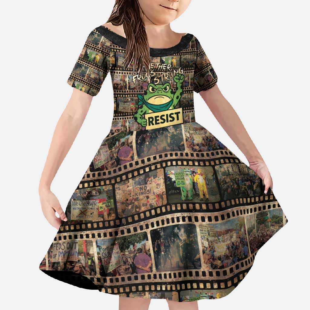 Resist Frog Family Matching Off Shoulder Maxi Dress and Hawaiian Shirt Protest Free Portland LT05