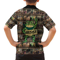 Resist Frog Family Matching Off Shoulder Short Dress and Hawaiian Shirt Protest Free Portland LT05