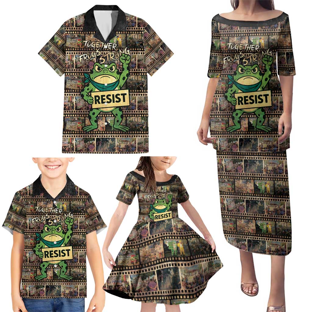 Resist Frog Family Matching Puletasi and Hawaiian Shirt Protest Free Portland LT05