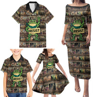 Resist Frog Family Matching Puletasi and Hawaiian Shirt Protest Free Portland LT05