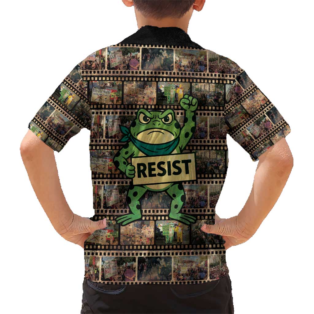 Resist Frog Family Matching Short Sleeve Bodycon Dress and Hawaiian Shirt Protest Free Portland LT05