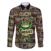 Resist Frog Family Matching Short Sleeve Bodycon Dress and Hawaiian Shirt Protest Free Portland LT05