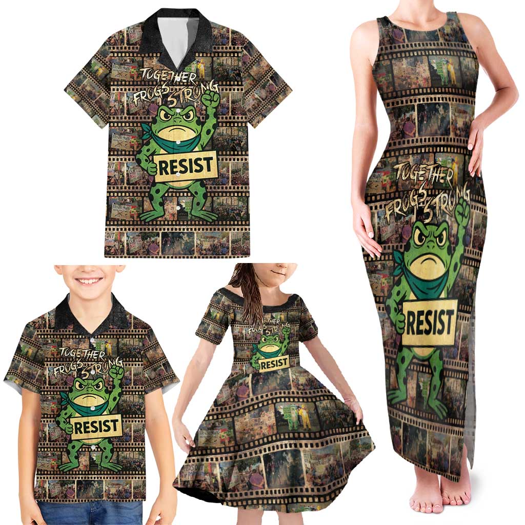 Resist Frog Family Matching Tank Maxi Dress and Hawaiian Shirt Protest Free Portland LT05
