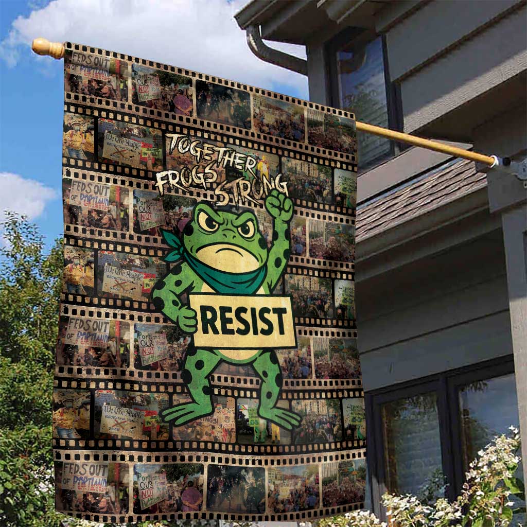 Resist Frog Garden Flag Protest Free Portland LT05