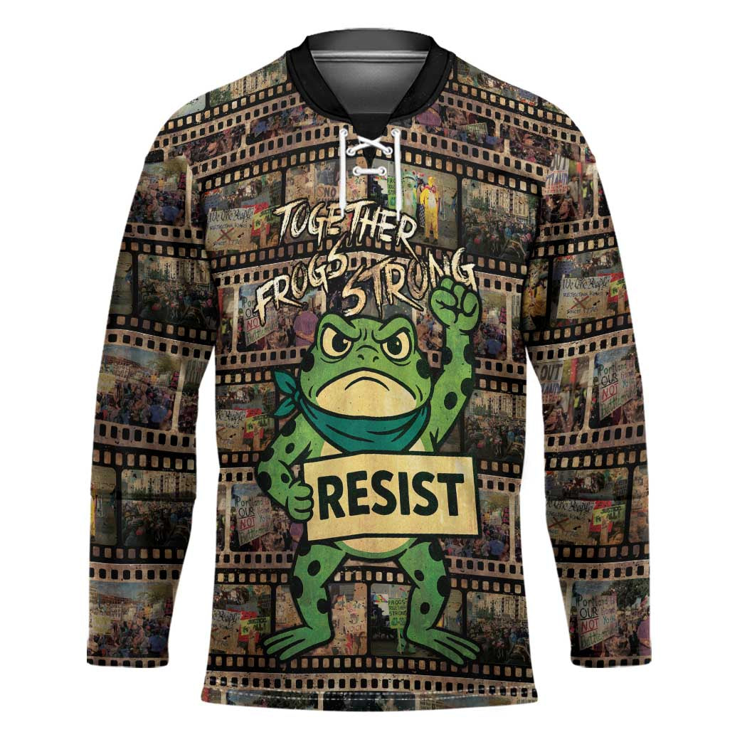 Resist Frog Hockey Jersey Protest Free Portland LT05