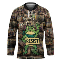 Resist Frog Hockey Jersey Protest Free Portland LT05