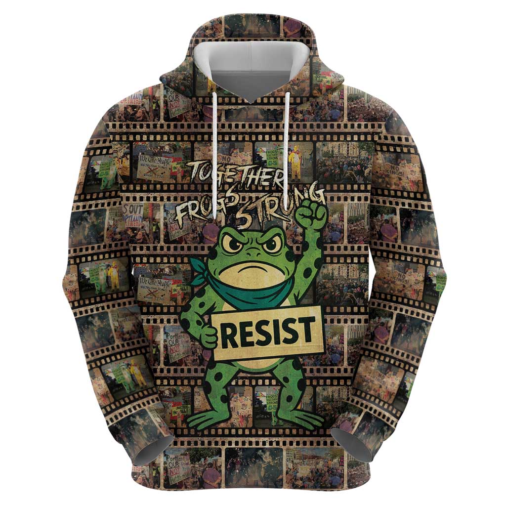 Resist Frog Hoodie Protest Free Portland LT05