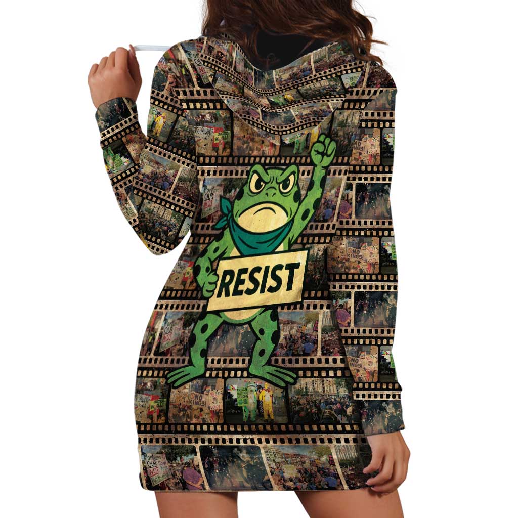 Resist Frog Hoodie Dress Protest Free Portland LT05