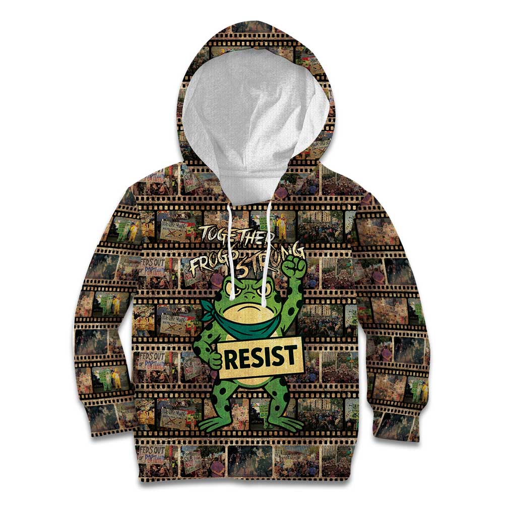 Resist Frog Kid Hoodie Protest Free Portland LT05