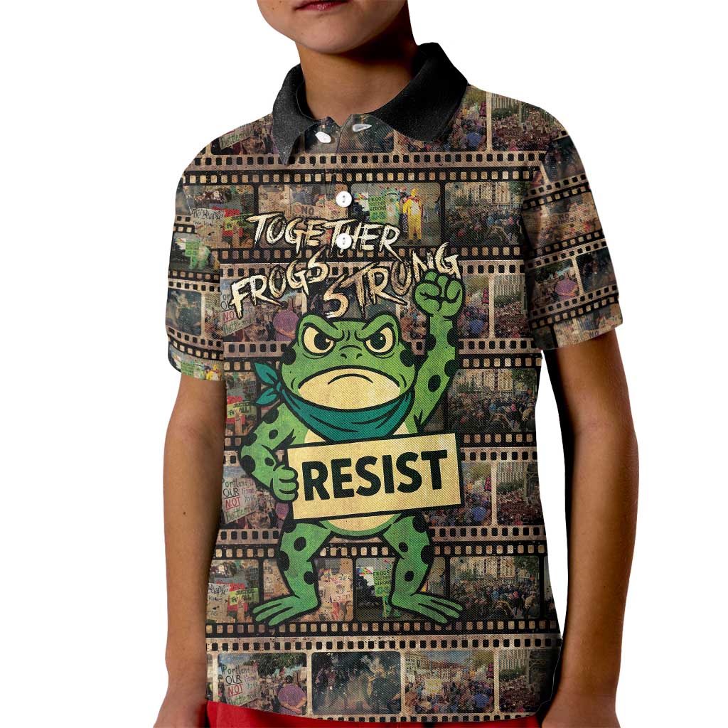 Resist Frog Kid Polo Shirt Protest Free Portland LT05