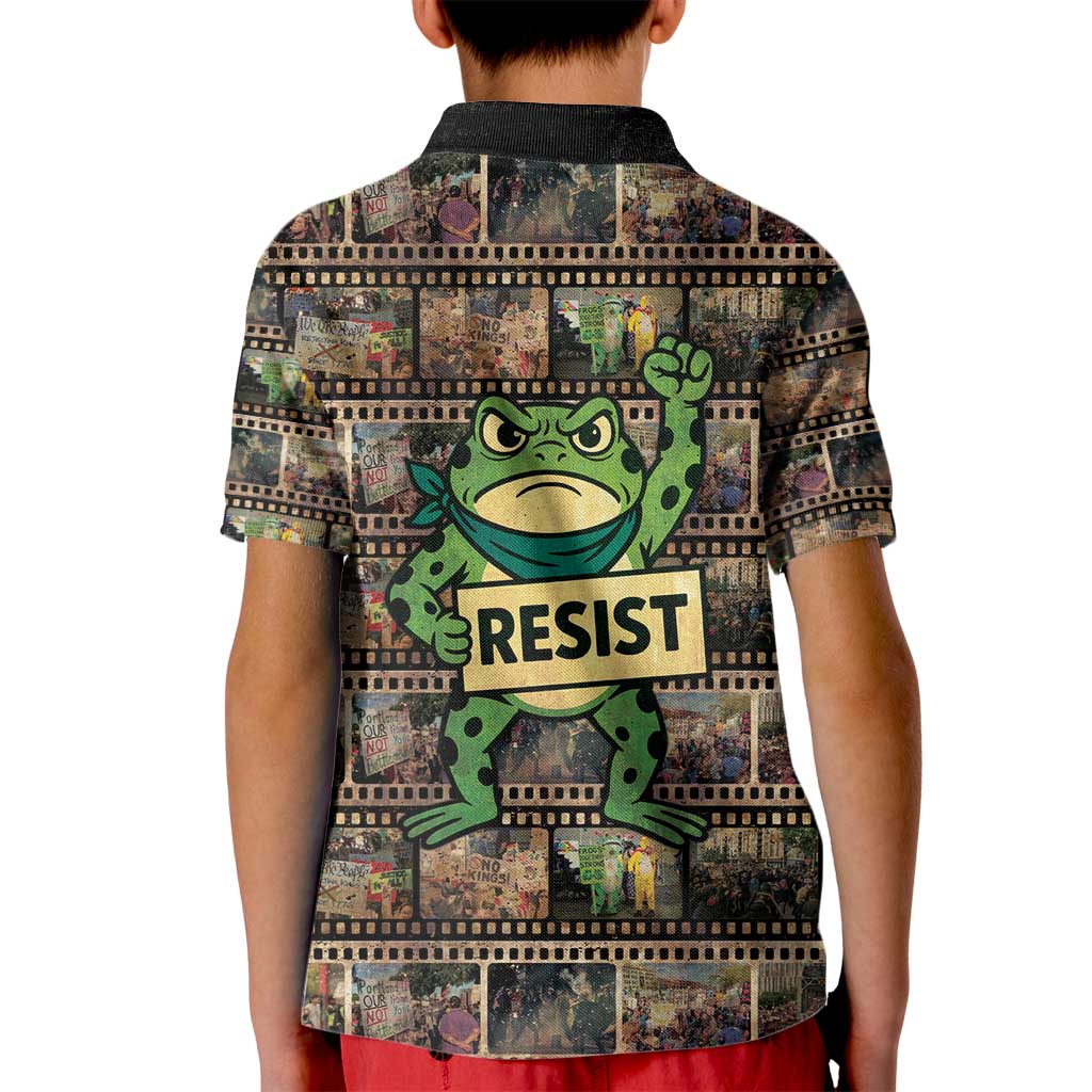 Resist Frog Kid Polo Shirt Protest Free Portland LT05
