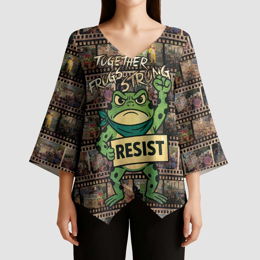 Resist Frog Kimono Sleeve Blouse Protest Free Portland LT05