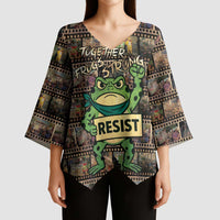 Resist Frog Kimono Sleeve Blouse Protest Free Portland LT05