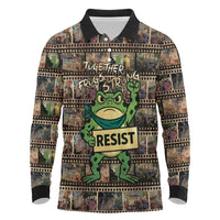 Resist Frog Long Sleeve Polo Shirt Protest Free Portland LT05